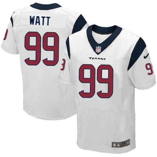 Men's Elite J.J. Watt Nike Jersey White Road - #99 NFL Houston Texans